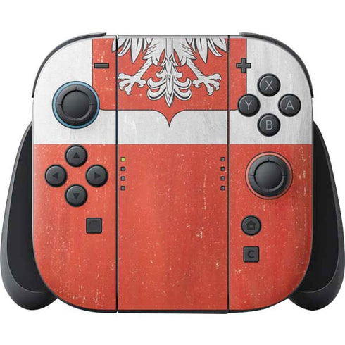Poland Flag Distressed Nintendo Switch 2 (2025) Joy-Con Controller Skin